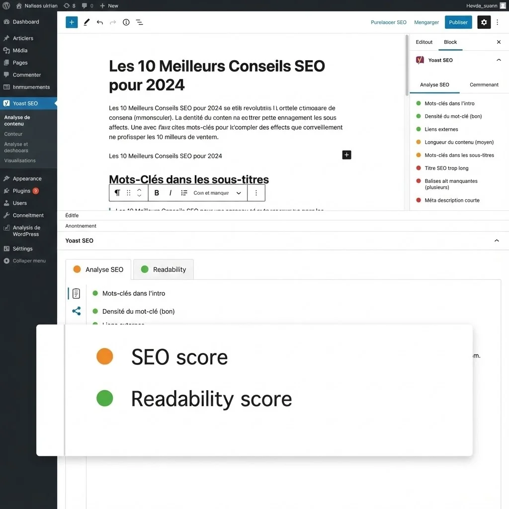 [Éditeur WordPress avec plugin SEO]