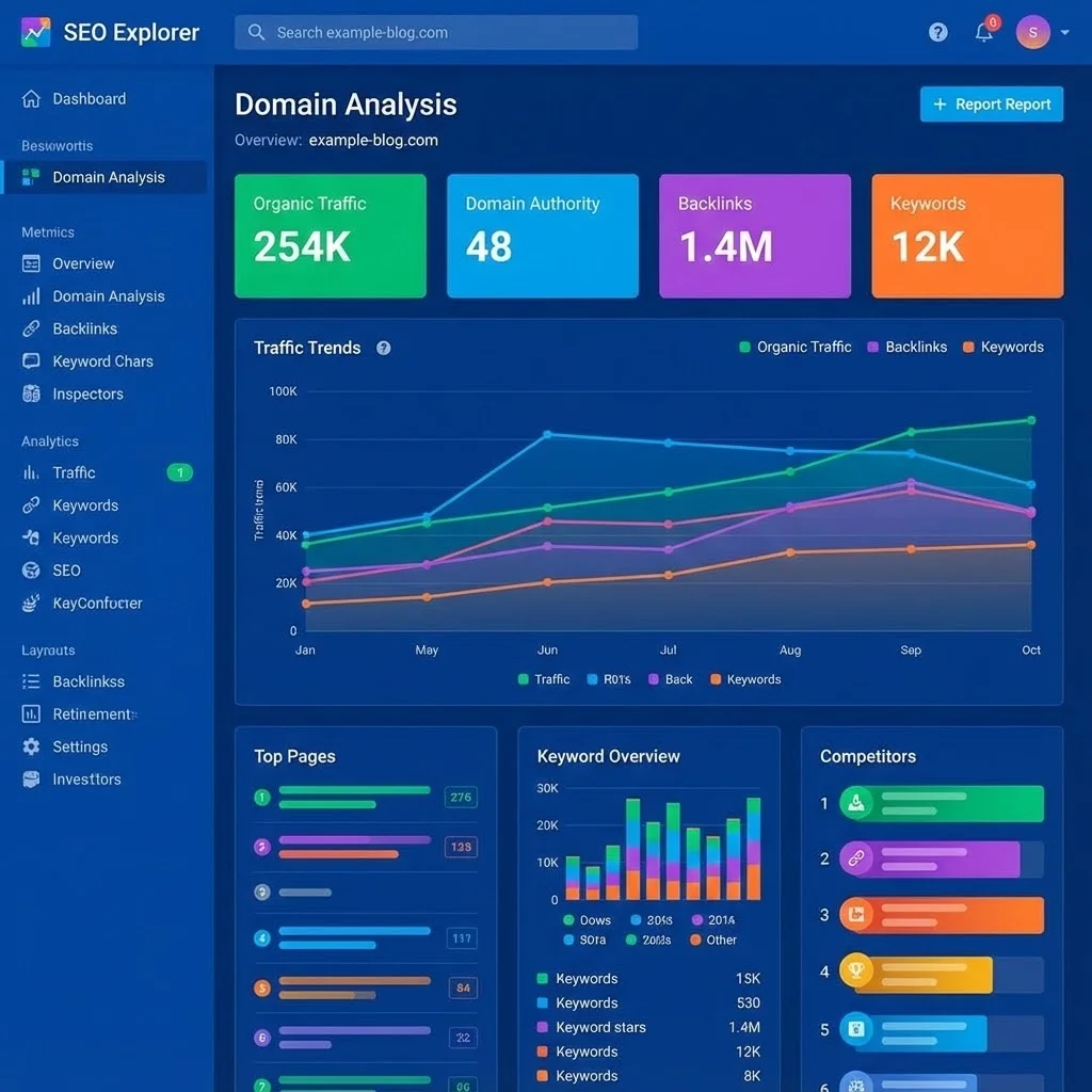 [Interface Ubersuggest analyse domaine]
