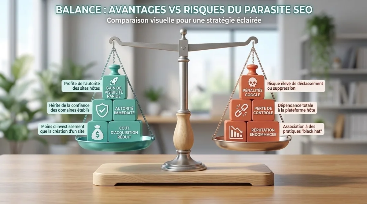 [Avantages vs risques parasite SEO]