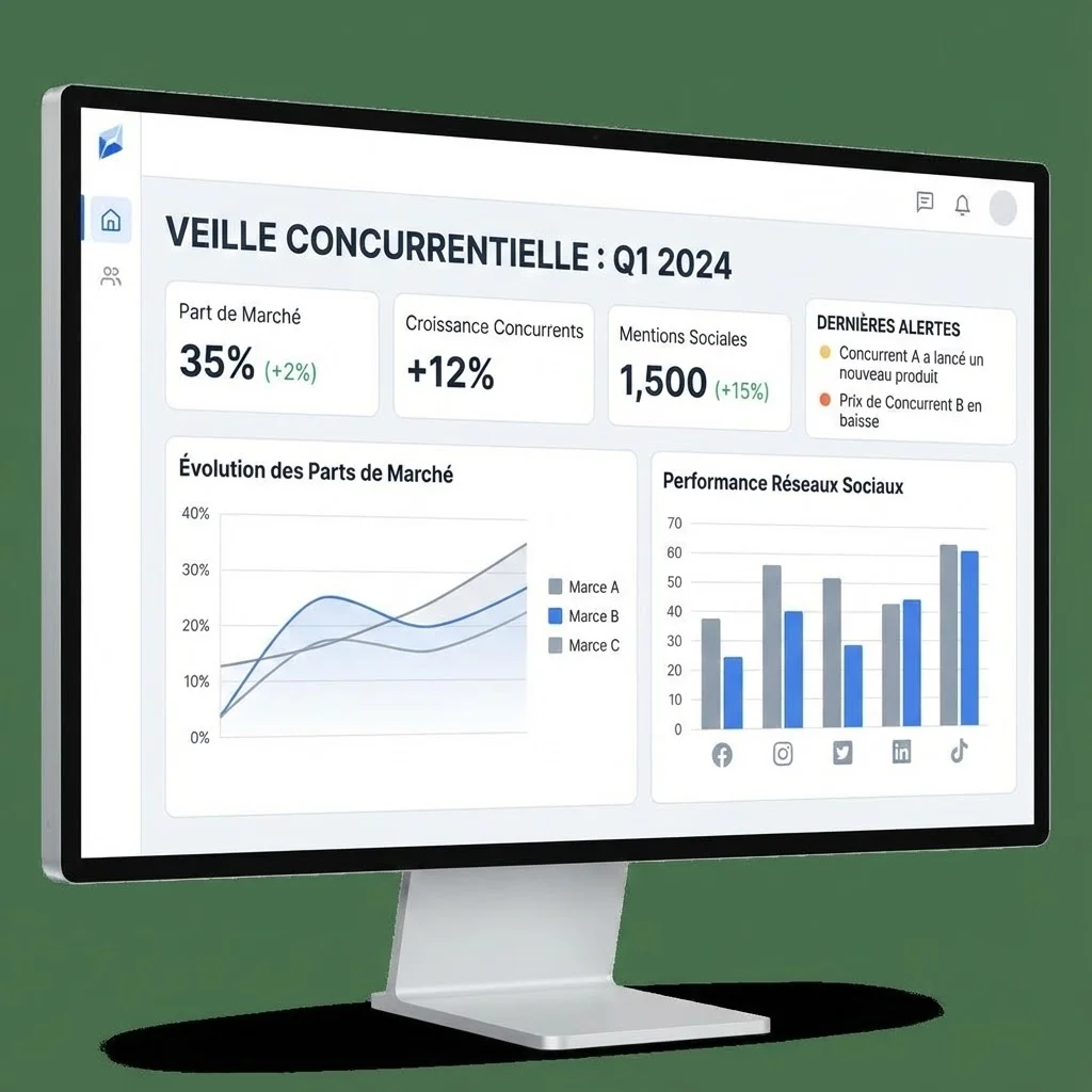 [Dashboard veille avec métriques]