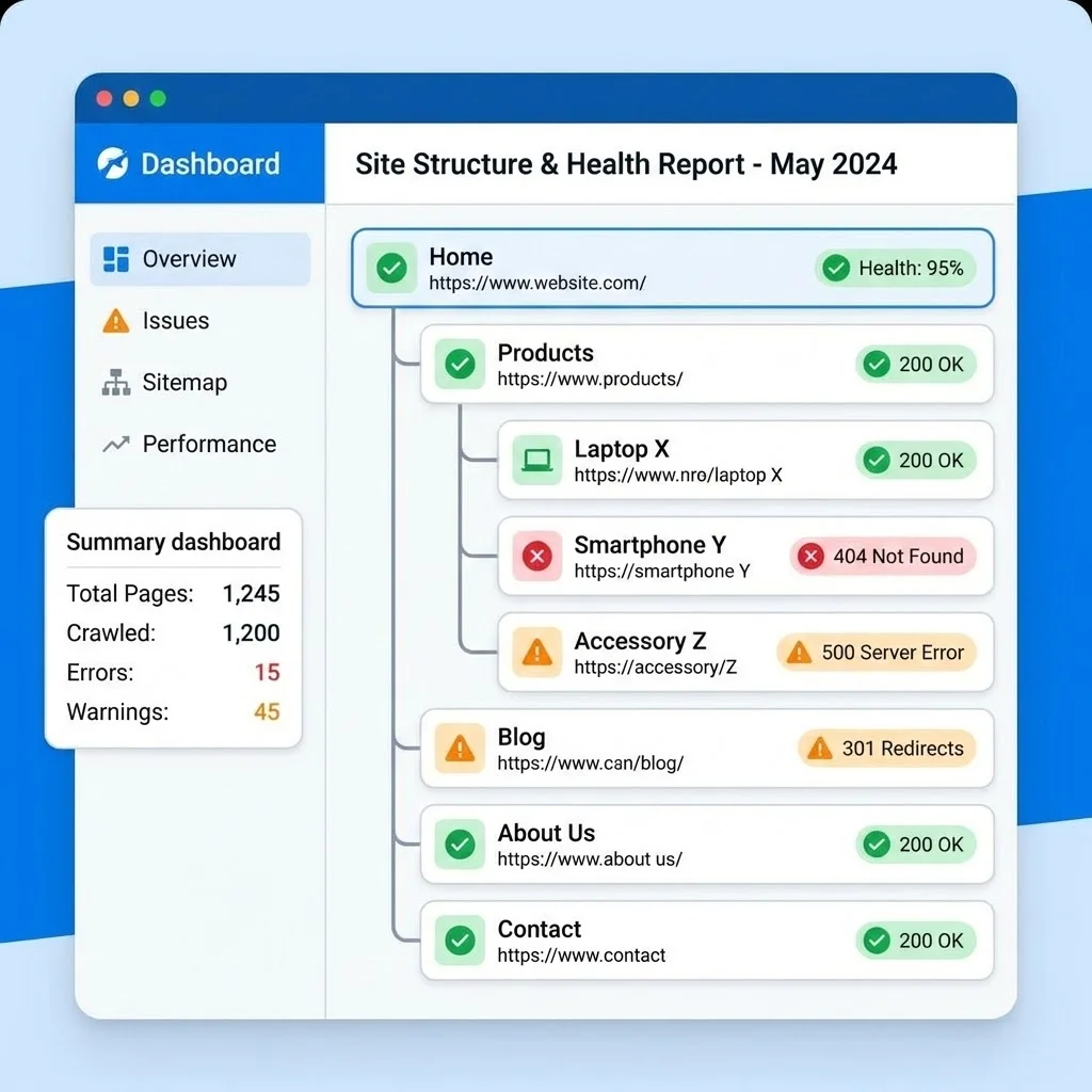 [Rapport de crawl avec structure site]