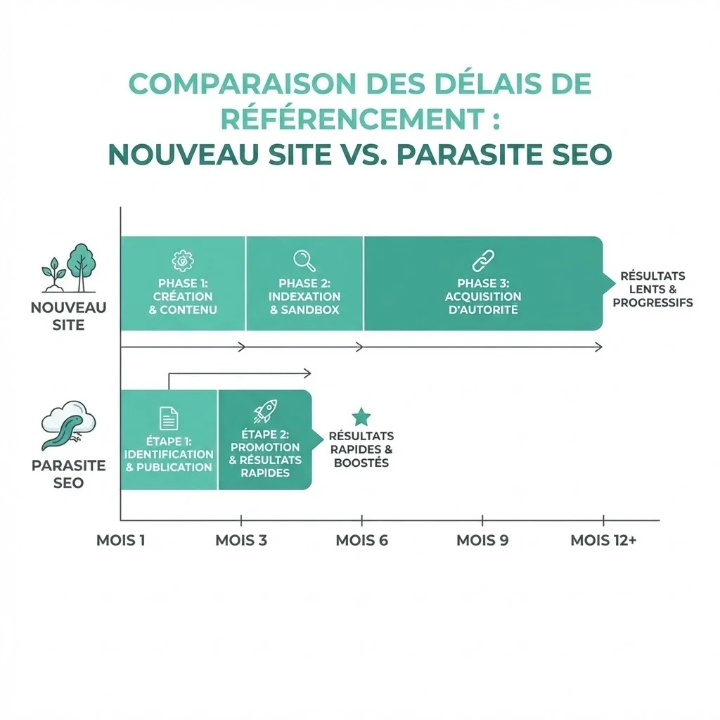 [Temps référencement vs parasite SEO]