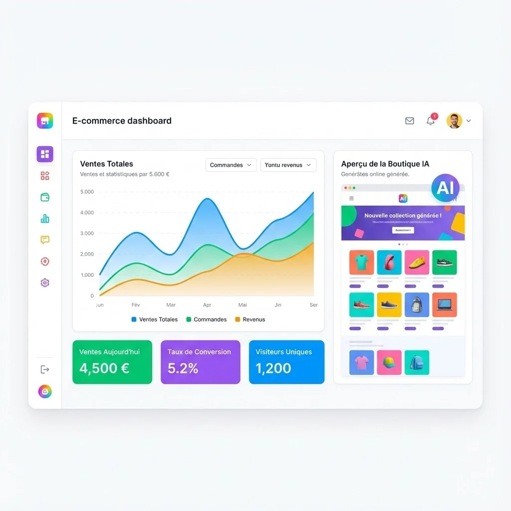 [Dashboard e-commerce généré par IA]
