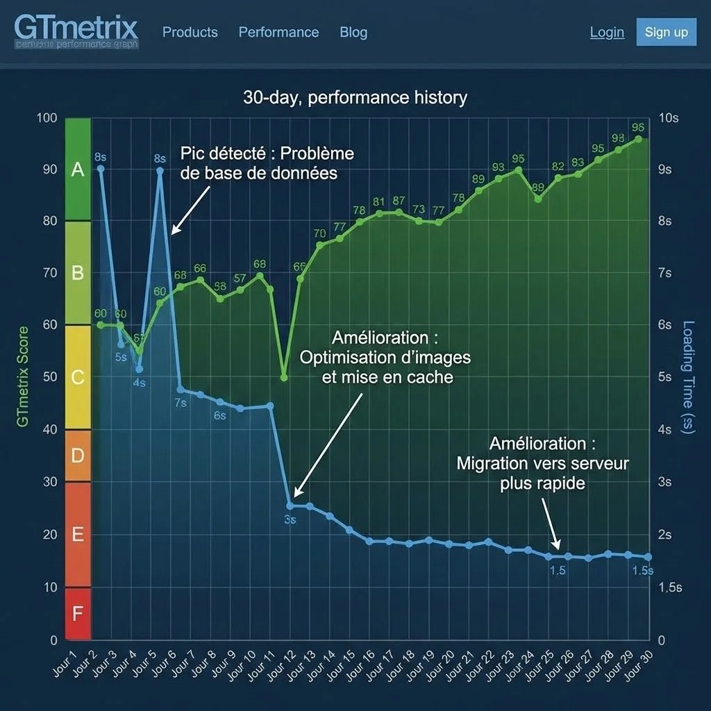 [Historique performance GTmetrix]