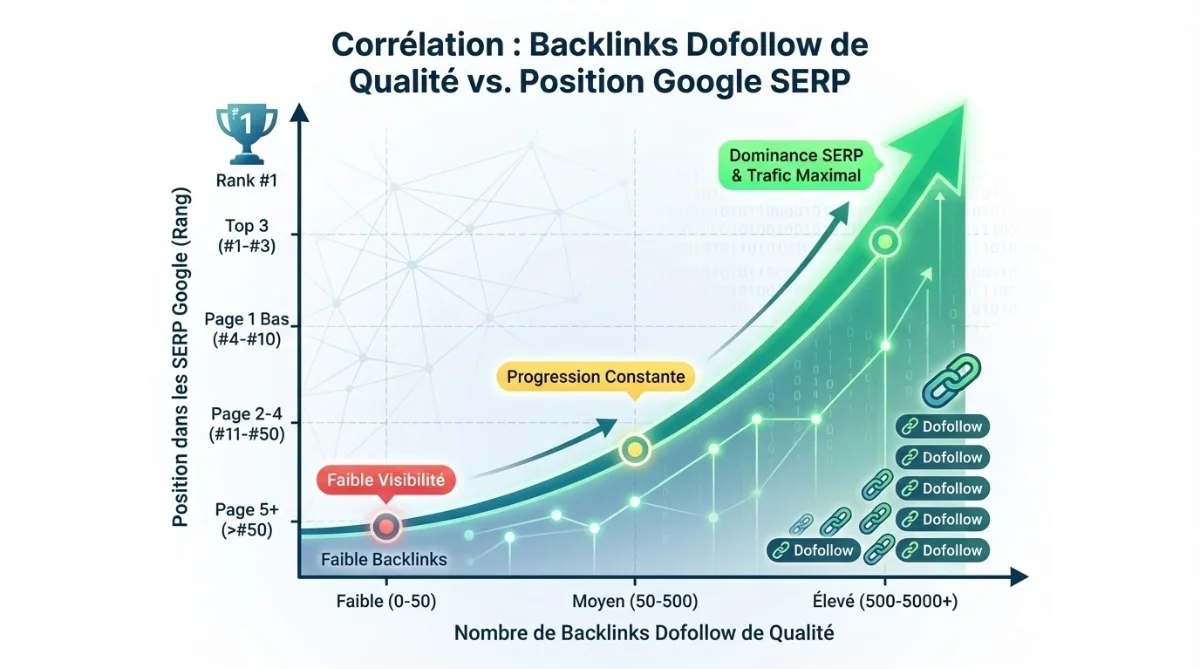 [Corrélation backlinks et position SERP]