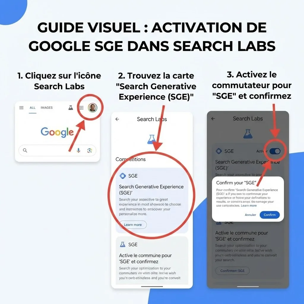 [Activer Google SGE dans Search Labs]
