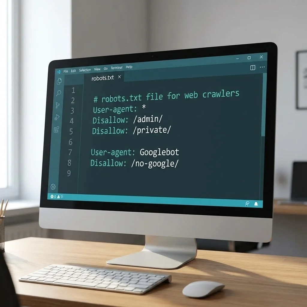 [Fichier robots.txt dans éditeur code]