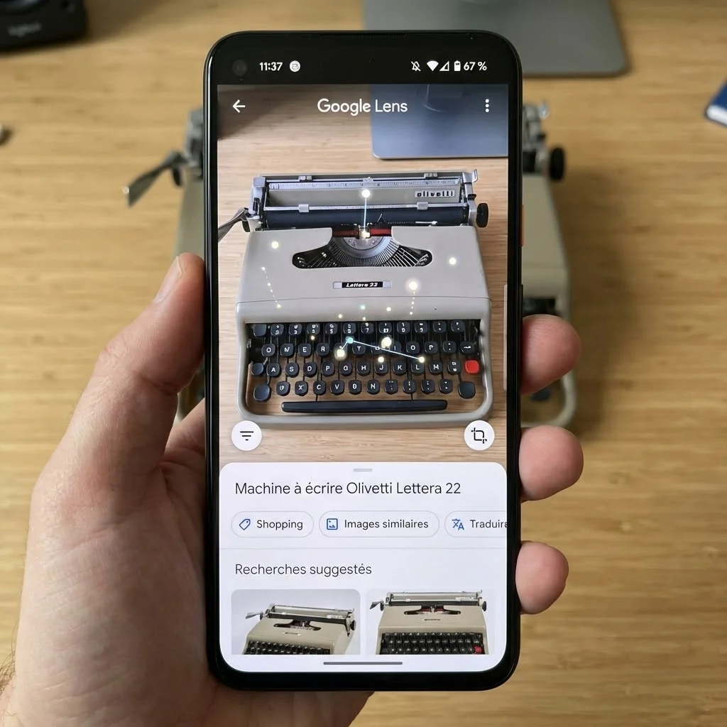 [Interface Google Lens sur smartphone]