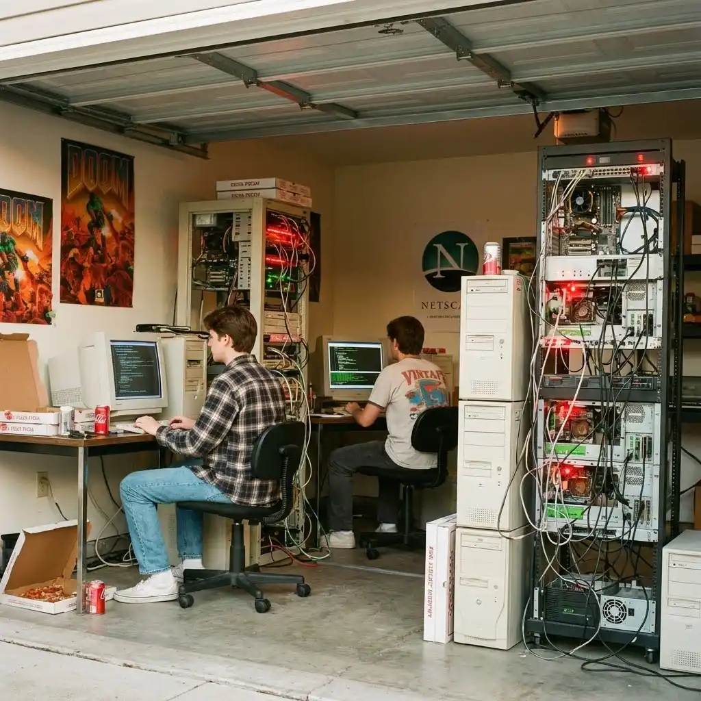 [Bureau garage startup années 90]