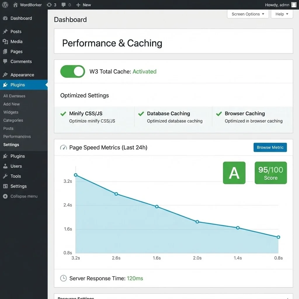 [WordPress avec plugin de cache]